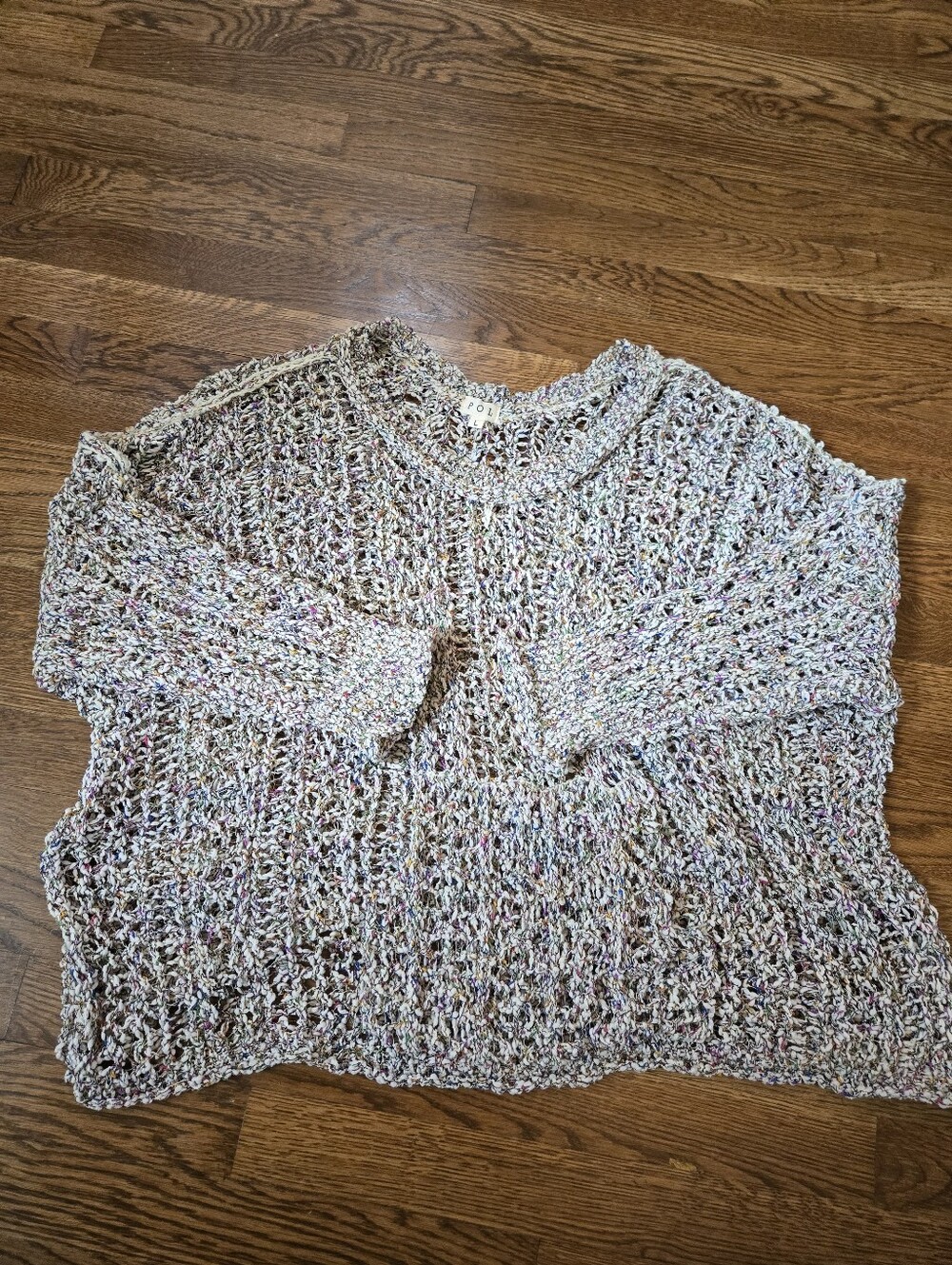 POL Anthropologie Confetti Loose Knit Sweater Relaxed Fit Size Large Summer